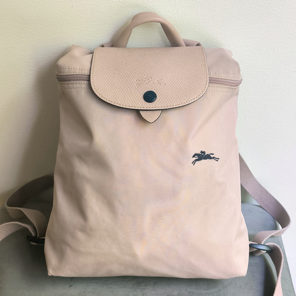 Longchamp Le Pliage backpack in blush pink